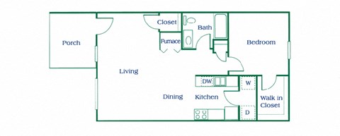1 bedroom floor plan at Embarq Apartments